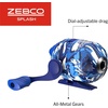 image:imageZebco Splash Spincast Reel and Fishing Rod Combo Fiberglass Rod Ball Bearing System All Metal Gears 8Pound LineTidepool Blue