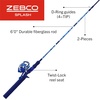 image:imageZebco Splash Spincast Reel and Fishing Rod Combo Fiberglass Rod Ball Bearing System All Metal Gears 8Pound LineTidepool Blue