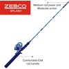 image:imageZebco Splash Spincast Reel and Fishing Rod Combo Fiberglass Rod Ball Bearing System All Metal Gears 8Pound LineTidepool Blue