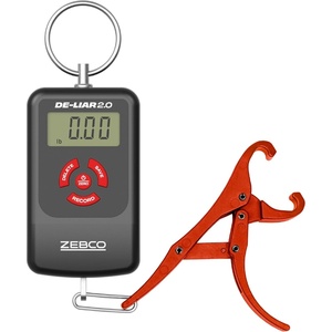 image:imageZebco DeLiar 20 Digital Fish Scale 50Pounds23Kilograms Capacity Compact Design Durable Construction NonPuncturing ClampStyle Lip Grip BlackRed