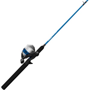 image:imageZebco Salt Fisher 33 Spincast Reel and Fishing Rod Combo 6Foot 6Inch 2Piece MediumHeavy Power ModerateFast Action Fiberglass Rod Interchangeable Retrieve 12Pound Line BlueSilver